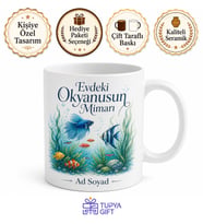 Akvarium Kurulum Ve Temizlik Uzmanı Evdeki Okyanusun Mimarı Kahve Kupası Hediye
