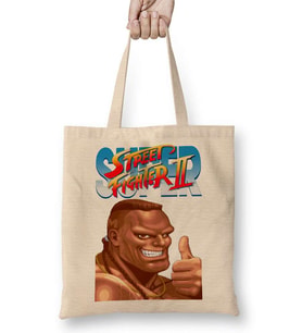 Street Fighter 2 Sagat Bez Çanta Uzun Saplı