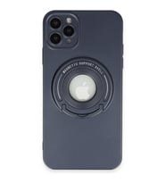 İPhone 12 Pro Max Uyumlu Standlı Magneticsafe Luta Kılıf (Mavi)