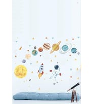 Astronot Ve Gezegenler Duvar Sticker Çocuk Odası Duvar Sticker