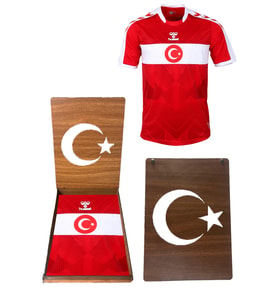 Hummel Orijinal Türkiye Kırmızı Milli Takım Forma Hediyelik Ahşap Kutulu