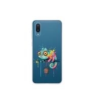Samsung Galaxy A02 ile Uyumlu Splash Bukalemun Tasarımlı Şeffaf Silikon Kılıf