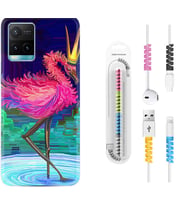 Vivo Y11S Y21S Y20 Y20S Y70 Kılıf Kablo Koruma Spiral Silikon Queen Flamingo 1748