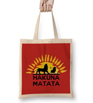 Hakuna Matata 02 Bez Çanta Uzun Saplı