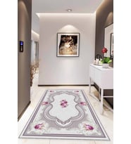Pembe Klasik Göbekli Kaymaz Tabanlı Dekoratif Halı MK40 - 100 x 160 cm