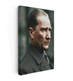Kanvas Tablo Atatürk Asil Duruş Palto Atatürk Tablosu Ev Ofis Duvar Dekoru