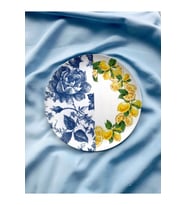Limonlu Blue blanc Duvar Tabağı Dekoratif Bahçe Balkon Mutfak Salon Duvar Süsü No:128