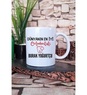 Dünyanın En İyi Ortodontisti Baskılı Kişiye Özel Ortodontist Hediyelik Kupa Bardak