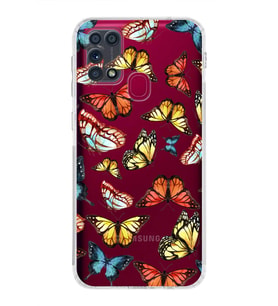 PrintiFy Samsung Galaxy M31 ile Uyumlu Water Color 2  Kamera Korumalı Şeffaf  Kılıf