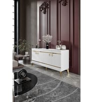 Kordon Konsol Mdf Mebran Kapak Beyaz Gold