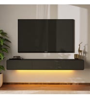 İnarch Dizayn Alba Led Işıklı Duvara Monte TV Sehpası - 3 Kapaklı Tasarım