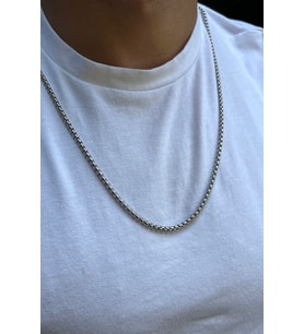 Mooni Accessories Örgü Zincir Model Şık 65cm Gümüş Renk 316L Çelik Zincir