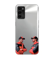 Oppo A16 Uyumlu Carlos Sainz ve Charles Leclerc Formula 1 Desenli Şeffaf Kılıfı