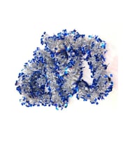 Mavi Gümüş Renk 4 cm Genişlik Garland Çift Renk Sim Süs 180 cm (5343)
