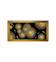 Soyut Şekiller Motifli Kanvas Tablo 50 x 70 cm Gold Çerçeve