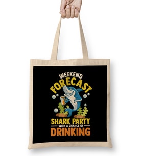 Weekend Forecast Shark Party With Drinking Bez Çanta Uzun Saplı