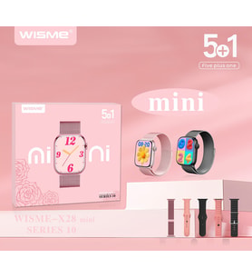 WİSME-X28 Mini Kadın Akıllı Saat 5 Kordonlu, Kablosuz Şarjlı, Şık Tasarım