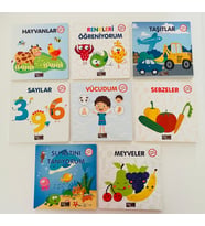 Kids Babies İlk kİtaplarım Türkçe/İngilizce Temel Kelimeler 8'li set 15x15 cm