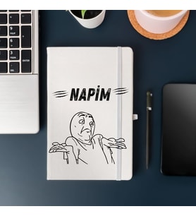 Unutmayın Ki Bana Hiçbir Şey Olmaz Yazılı Sevimli Karakter Tasarım Defter (Beyaz)