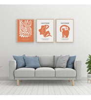 Turuncunun Büyüsü Matisse  Duvar Tablosu Çerçeveli 3'lü Set Ahşap Renk 30 x 42 Boyut/Ebat (Standart)