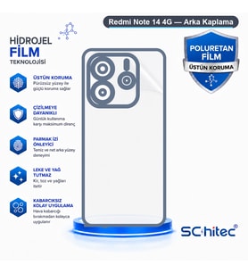SChitec Redmi Note 14 4G Uyumlu Arka Yüzey Hidrojel Koruyucu Film