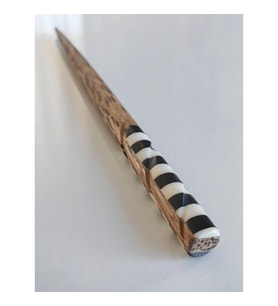 Geometrik Kontrastlı Sedef ve Bambu Saç Çubuğu