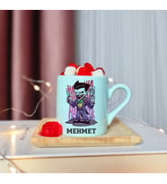 Joker Tasarımlı Kişiye Özel Yeşil Türk Kahvesi Fincanı