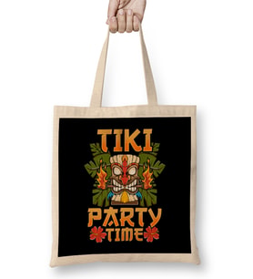 Adorable & Cute Tiki Party Time Island Luau Bez Çanta Uzun Saplı