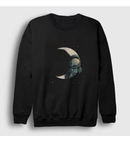 Presmono Unisex Siyah Hide And Seek Astronaut Space Astronot Uzay Sweatshirt 282471tt