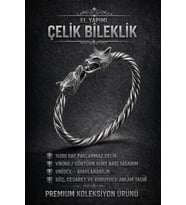 Viking Kurt Başlı Çelik Bileklik – Güç, Cesaret ve Sadakati Sembolize Eden Erkek Çelik Bileklik