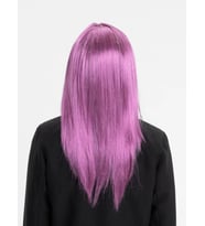 Rose Pembe Renk Düz Kesim Uzun Parti Peruğu Takma Saç