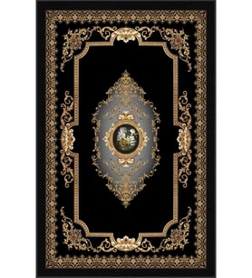 Eliana Home Baskılı, Yıkanabilir Kaymaz Taban Salon Halısı LNA0329 100x150 cm (Siyah)