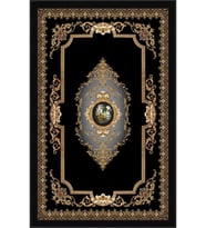 Eliana Home Baskılı, Yıkanabilir Kaymaz Taban Salon Halısı LNA0329 100x150 cm (Siyah)
