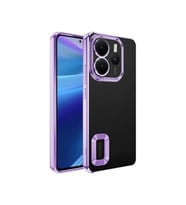 Coverzone Xiaomi Redmi Note 14 ile uyumlu 4G K?l?f Kamera Korumal? Logo G�steren Parlak renk kenar �izgileri ile ??k bir tasar?m Colored Z-Omega Kapak Lila