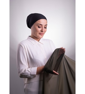 Haki Pratik Hazır Geçmeli Şal Şifon Boru Boneli 3001_09