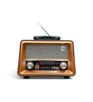 Ahşap Nostaljik Radyo,Şık Tasarım Gerçek Ahşap Malzeme Nostalji Radyo (B.Kahverengi)