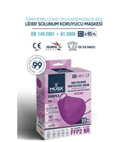 Musk FFP2/N95 Maske Mor Renk 10 Adet