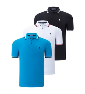 ÜÇLÜ SET T8594 DEWBERRY ERKEK T-SHIRT-SİYAH-BEYAZ-KOYU MAVİ (Karışık)
