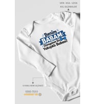 Babaya Özel Uzun Kollu Bebek Body %100 Pamuk