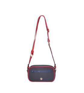 U.S. Polo Assn. Çapraz Askılı Kadın Çanta Lacivert-Kırmızı-Beyaz Us24286