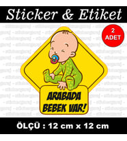 baby on board etiket sticker - 2 adet çıkartma araba motosiklet kask atv tablet pc buzdolabı otomobil bilgisayar uyumlu