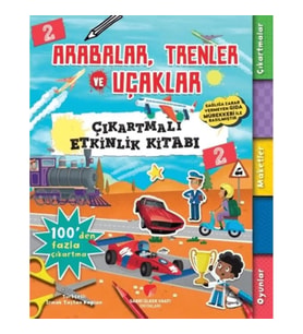Arabalar,Trenler ve Uçaklar Çıkartmalı Etkinlik Kitabı 2