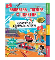 Arabalar,Trenler ve Uçaklar Çıkartmalı Etkinlik Kitabı 2
