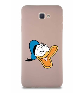 Samsung Galaxy J7 Prime Soft Premier Kapak Donald Duck-E Tasarımlı Silikon Kılıf - Pudra (Şeffaf)