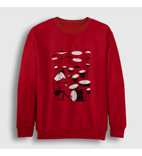 Presmono Unisex Kırmızı Drums Baterist Hediye Müzisyen Musician Sweatshirt 508091tt