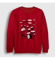 Presmono Unisex Kırmızı Drums Baterist Hediye Müzisyen Musician Sweatshirt 508091tt