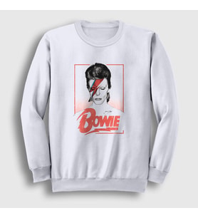 Presmono Unisex Beyaz Aladdin Sane David Bowie Sweatshirt 301731tt