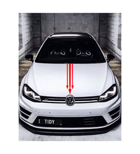 Oto Kaput Sticker Ok Ucu 3'Lü Kırmızı 12*60 Cm