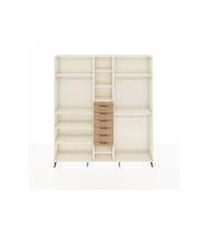 Arges Dolap 10 Raflı 6 Çekmeceli 3 Askılı 220x30x243 Aytaşı-Aytaşı/Çam