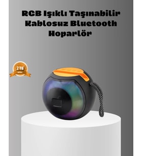 Taşınabilir Bluetooth Hoparlör – Rgb Işıklı, Güçlü Bas 8 Saat Pil Ömrü